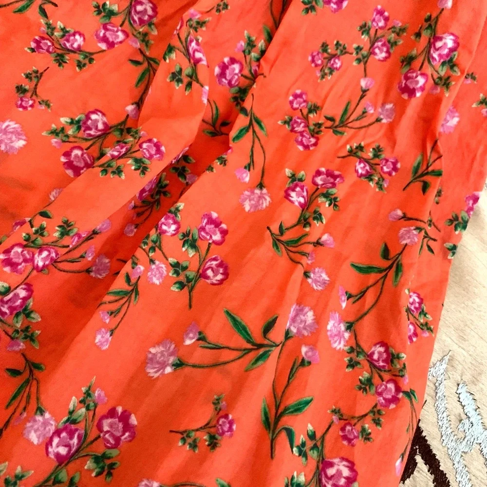 J. Crew Smocked Maxi Skirt in Coral Floral - Picture 8 of 9